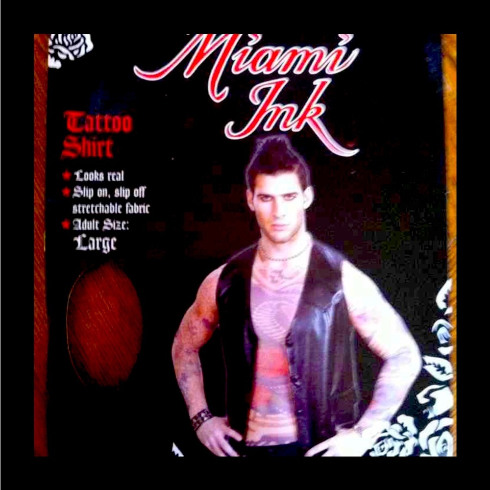 Tattoo shirt large biker gang costume Miami Ink costume